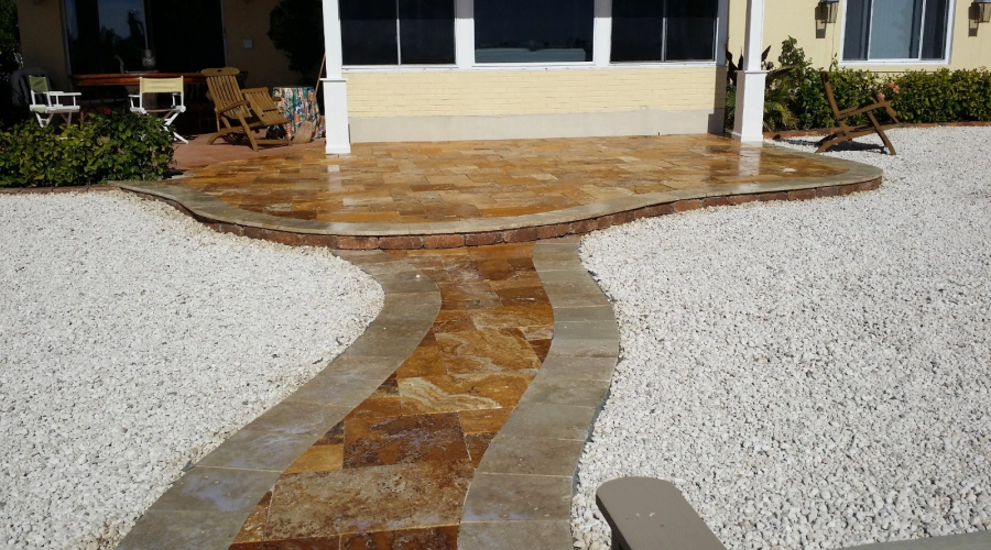 exterior paver walkway and patio
